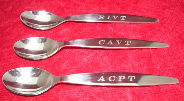 Set of three Christening spoons for the same family